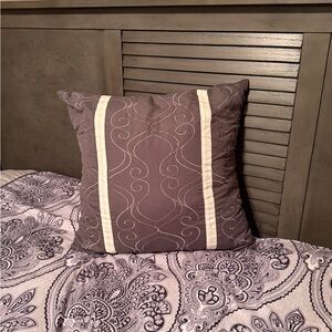 Gray and Cream Throw Pillow.